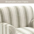 thumbnail image 4 of DREAMSIDEA Stripe Accent Chair ArmChair,Living Room Chair with Arms, Comfy Single Sofa Reading Chair Nailhead Trim for Bedroom, Brown, 4 of 7