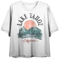 thumbnail image 5 of Lake Tahoe California Vintage-Inspired Women's White Cropped Tee-XL, 5 of 7