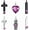 Purple, variant on 6 Pack Personalized Urn Necklace for Ashes Keepsake Cremation Heart Cross Cubic Jewelry for Ashes Stainless Steel Memorial 6 Styles Urn Necklace