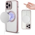 thumbnail image 4 of Transparent Electroplated for iPhone 13 Pro Max Case [Never Yellow] Plating Gold Bumper Shockproof Protective Slim Phone Case Compatible with MagSafe for Women Girls Men-Rose Gold, 4 of 11