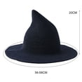 thumbnail image 6 of Halloween Foldable Pointed Hat Warm Wool Knitted Cap for Women Girls Wide Brim Hat Party Accessory, 6 of 7