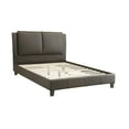 thumbnail image 3 of King Size Bed - Upholstered Headboard Brown Faux Leather Furniture Bedroom Modern, 3 of 7