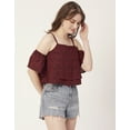 thumbnail image 4 of Moomaya Women Printed Off Shoulder Viscose Top, Ruffled Summer Crop Top, 4 of 8
