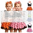 thumbnail image 6 of Pandaie Toddler Cave Girl Costume Set One Shoulder Crop Top Mesh Skirt Bone Headband for Halloween Party Cosplay Orange,12-18 Months, 6 of 6