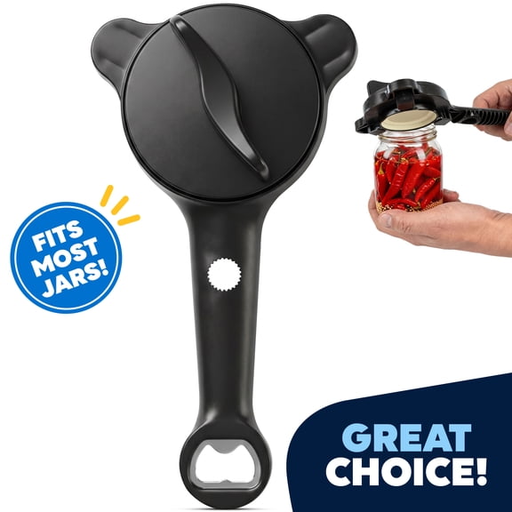 JEEXI Adjustable Jar Opener for Weak Hands & Seniors - Heavy Duty Jar Lid Opener with Ergonomic Handle, Fits 1" to 3.5" Lids, Manual Twist Bottle & Mason Jar Opener, Kitchen Grip Tool