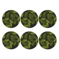 thumbnail image 2 of Disketp Tropical Palm Leaves Fern Leaf Funny Coasters,6 Pcs Leather Coasters With Holder, Perfect Housewarming Hostess Gifts,Protect Furniture From Water Marks Scratch And Damage, 2 of 9