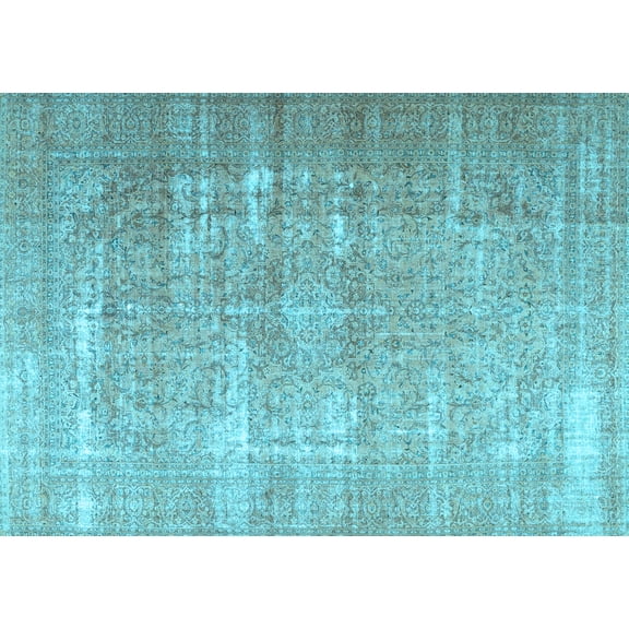 Ahgly Company Indoor Rectangle Persian Light Blue Traditional Area Rugs, 5' x 7'