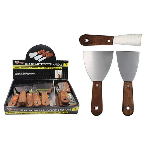 Diamond Visions Max Force 2221547 3 Piece Wood Handle Flex Scraper