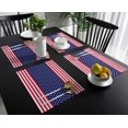 thumbnail image 3 of 4th of July Placemats Set of 4 American Flag Independence Day Tablemats for Dinner Table Stars Red White Stripe Non-Slip Washable Heat Resistant Table Mats, 3 of 6