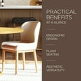 thumbnail image 3 of Open Box Maven Lane Gia Dining Chair, Refined Natural Finish w/ Slate Fabric, 3 of 6