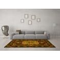 thumbnail image 3 of Ahgly Company Machine Washable Indoor Square Medallion Yellow French Area Rugs, 3' Square, 3 of 4