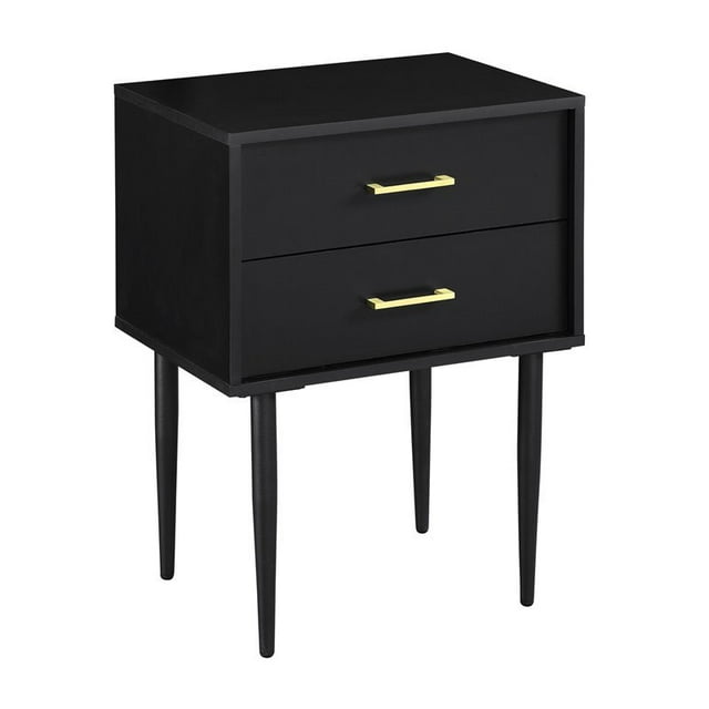 Pemberly Row 20" Two-Drawer Side Table in Black