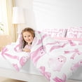 thumbnail image 3 of jejeloiu Cute Bowknot Bow Full Size Comforter Sets,Cartoon Halloween Ghost Bedding Comforter Set,Pink White Ombre Bedding Sets For Girls,Super Cozy Bedroom Decor Reversible,3-Piece, 3 of 7