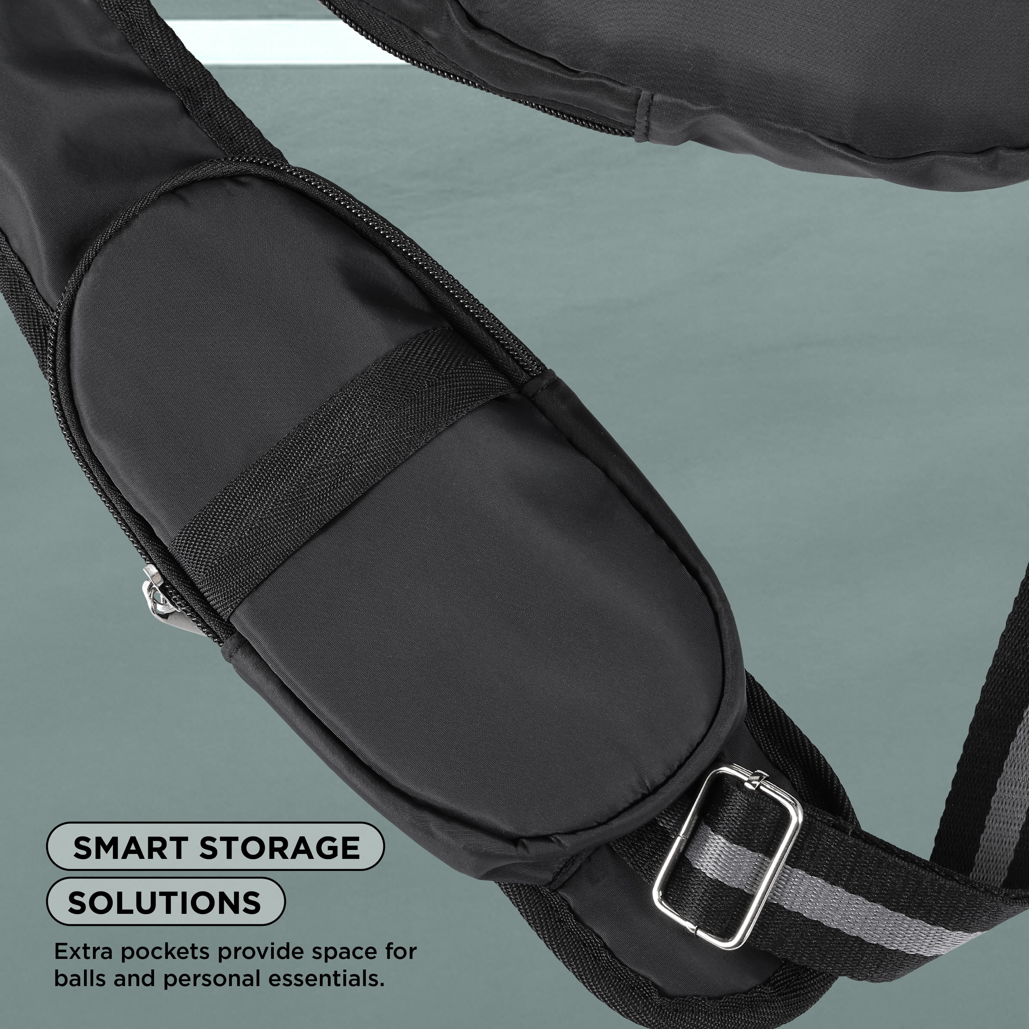 Prince Cross Body Paddle Bag, Black– Lightweight Sling Pickle ball & Paddle Sports Bag