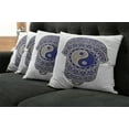 thumbnail image 5 of Ambesonne Hamsa Throw Pillow Cover 4 Pack, Japanese Ying Yang, 20", Royal Blue and Cream, 5 of 5
