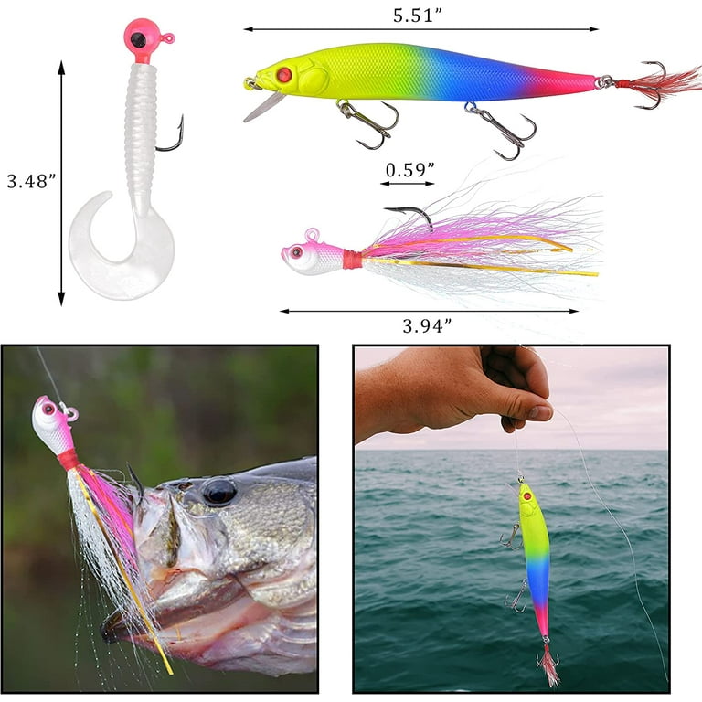 OROOTL Fishing Rigs Saltwater Bait Lures, 6 Packs Fishing Bait Rigs Kit  Saltwater Fishing Lures Luminous Surf Fishing Rigs Tackle with Sharp Hooks