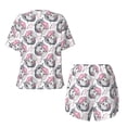 thumbnail image 5 of Naloa Poodle Dog Women's Short-Sleeved Pajama Set, Loungewear, Summer pajamas, Breathable Cozy - Large, 5 of 9