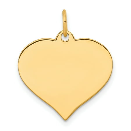 Gold Heart Disc Charm - 10kt Yellow Gold Heart Disc Pendant Charm Necklace Engravable Curved Shaped Fine Jewelry Ideal Gifts For Women Gift Set From Heart