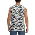 thumbnail image 4 of Uemuo Black White Halloween Pattern Men's Sleeveless T-Shirt,Muscle Athletic Tank Top, Moisture-wicking Quick-dry Breathable Classic Tee Top for Gym Run Outdoor Sports-XX-Large, 4 of 8
