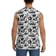 thumbnail image 4 of Fotbe Black White Halloween Men's Camiseta sin Mangas Estampada para Hombres, Playera Casual para Gimnasio, Entrenamiento, Playa-Small, 4 of 7