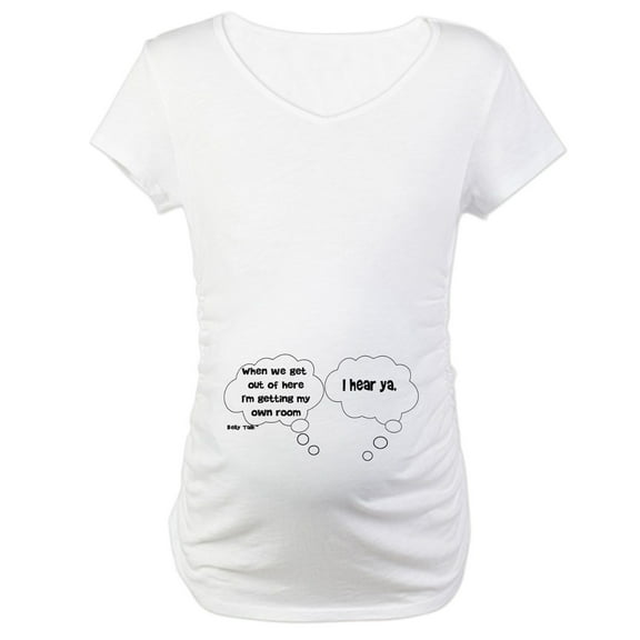 CafePress - I'm GETTING MY OWN ROOM TWIN Maternity T Shirt - Cotton Maternity T-shirt, Cute & Funny Pregnancy Tee