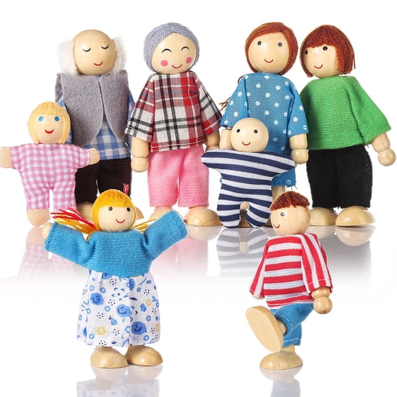 Set de jazzera de madera con forma de casa de muñecas para niñas y niños pequeños