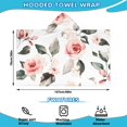 thumbnail image 2 of Pioneer Flower Floral Print Pattern Hooded Bath Towel，50"x30" for Ages 3 To 12 Kids, Quick Dry Lightweight Soft Microfiber Hood Beach Towel Cover Up for Kids, 2 of 7