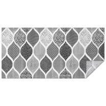 Black and White Geometric Quatrefoil Pattern Rectangle Tablecloth 60"x120",Waterproof Polyester Rectangle Table Cloth, Wipeable Spillproof Polyester Tablecloth for Dining, Camping, Indoor and Outdoor