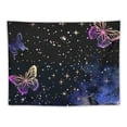 thumbnail image 5 of SHERONV Butterfly Tapestry for Wall Decor,Fantasy Purple Butterflies Tapestries,Black Night Sky Wall Hanging Blanket for Bedroom Living Room Dorm Party Decorations 60x40 Inches 60x50inch, 5 of 6