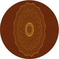 thumbnail image 1 of Ahgly Company Indoor Round Patterned Mahogany Brown Area Rugs, 3' Round, 1 of 6