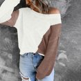 thumbnail image 5 of Fesfesfes Fall And Winter Sweater Women's Casual O-Neck Pullover Blouse Long Sleeve Color Block Tops Sweater Clearance Under $10, 5 of 7