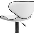 thumbnail image 6 of Devin Contemporary Cozy Mid-Back White Vinyl Adjustable Height Barstool with Chrome Base, 6 of 10