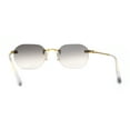 thumbnail image 4 of Art Nouveau Luxury 90s Rimless OG Oval Sunglasses Gold Grey Clear Mirror, 4 of 4