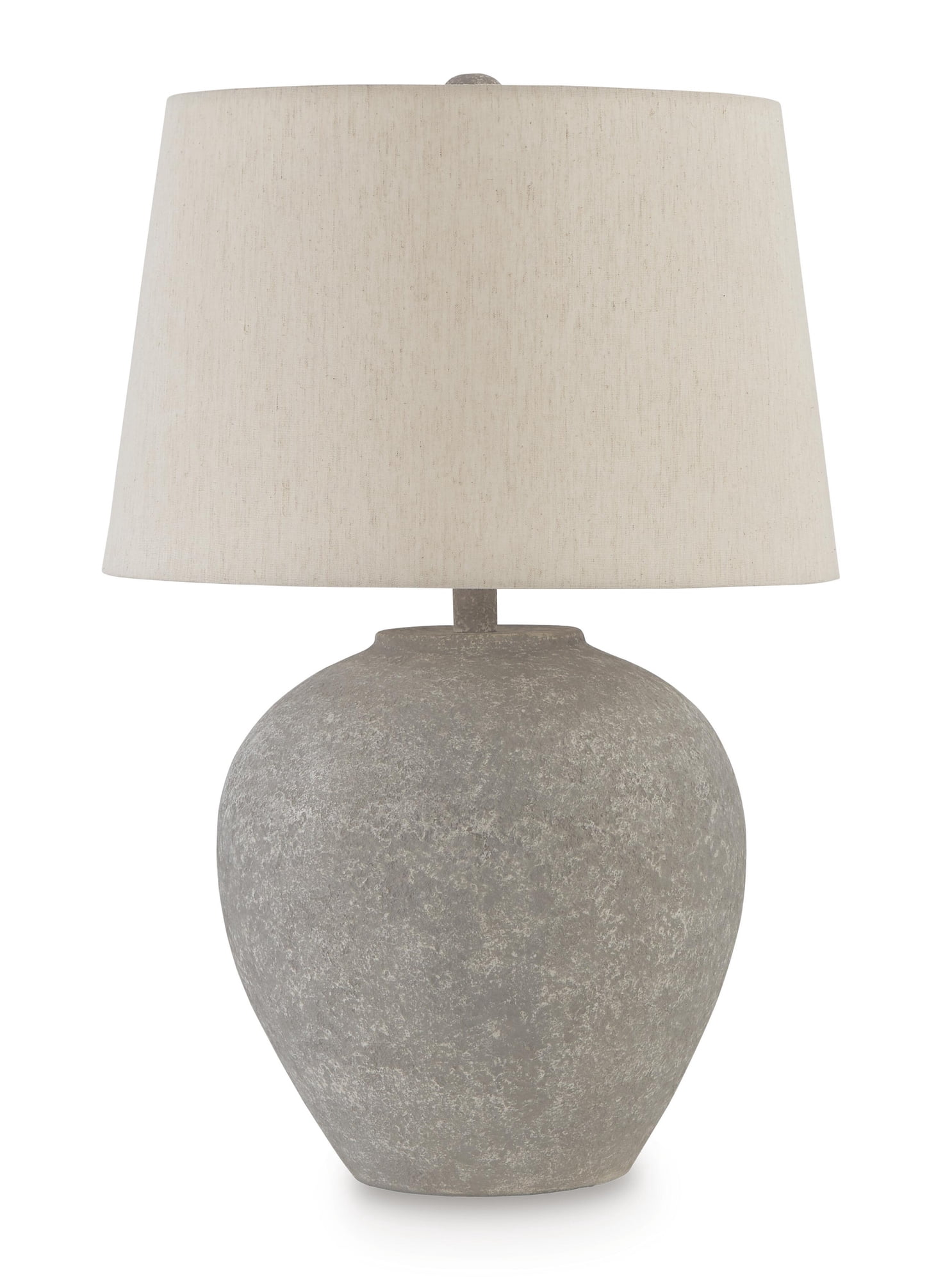 Signature Design by Ashley Dreward Metal Table Lamp, Distressed Gray, Modern Drum Shade, 3-Way Switch