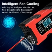 10-Amp Car Battery Charger,Smart Battery Trickle Charger 12V10A Automotive Battery Maintainer Desulfator w/ Temp Compensation Intelligent Pulse Repair 2 in 1 Lead Acid&Lithium Battery Charger for Car