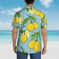 thumbnail image 4 of Rateoe Lemon Pattern Men’s Hawaiian Shirt – Short Sleeve Button-Down Tropical Beach Shirt, Lightweight & Breathable Casual Aloha Shirt with Pocket,Small, 4 of 7