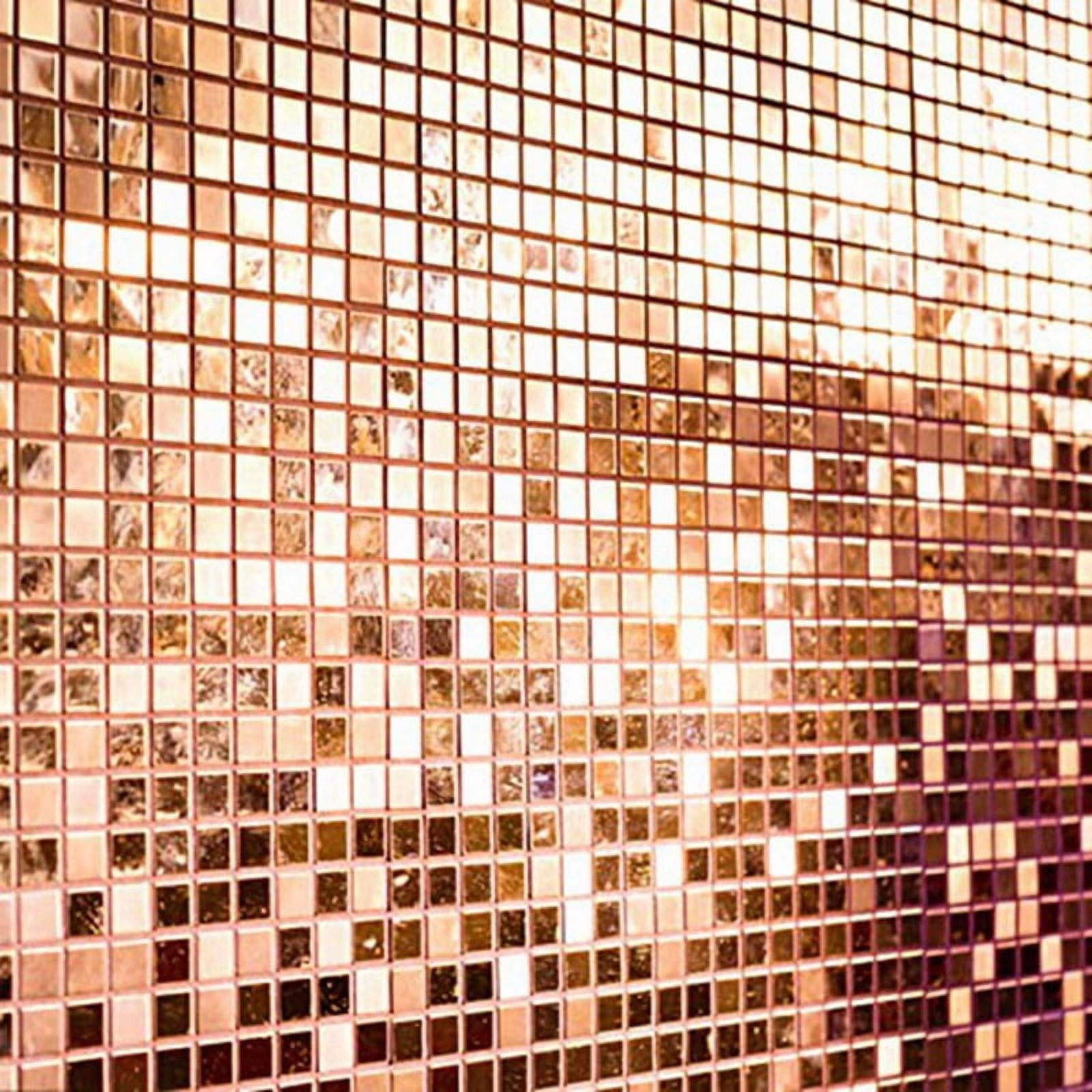 12000Pcs Self-Adhesive Mirrors Mosaic Tiles, 20 Sheets Glass Tile 5X5mm Glass Mirrors Mosaic Tiles Sticker (Rose Gold)