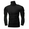 thumbnail image 2 of SRZYMJ Men's Athletic Base Layer Shirt High Neck Long Sleeve Solid Color Workout Top for Cold Weather Training and Outdoor Sports Activities, 2 of 3