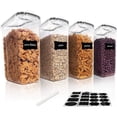 thumbnail image 1 of Juego de 4 recipientes para almacenar cereales, recipientes herméticos de polipropileno para almacenar alimentos de 4 l para cereales, aperitivos y azúcar, 1 of 7