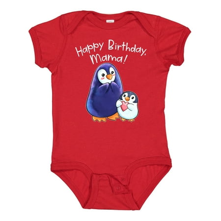 

Inktastic Happy Birthday Mama!- Cute Penguins Gift Baby Boy or Baby Girl Bodysuit