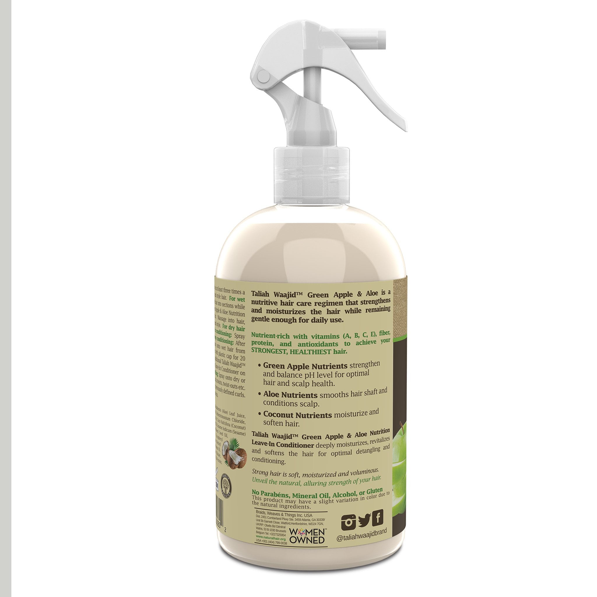 Taliah Waajid Green Apple & Aloe Nutrition Leave-In Conditioner, 12 oz (Pack of 2)