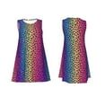thumbnail image 7 of Naloa Leopard Neon Rainbow Gradient Print Women's Summer Spring Casual Beach Sundress,Vacation Sleeveless Tank Crewneck Loose Dresses, 7 of 7