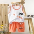 thumbnail image 2 of mgoYE Baby Girls Clothes Toddler Baby Boy Summer Clothes Cute Dinosaur Tank Tops+Shorts Outfits Lightweight Elastic Cotton Short Sets|White 4-5 Years, 2 of 4