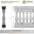 thumbnail image 2 of Ekena Millwork 38"H x 10'L Fiberthane Arcadian Unassembled Balustrade Railing Kit, Style G (7 3/8" On-Center Spacing to Pass 4" Sphere Code), 2 of 6