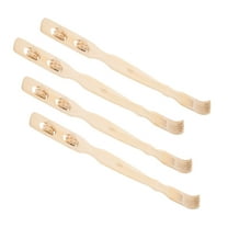 LULULION Bamboo Back Scratcher for Home Use Comfortable and Smooth Surface Khaki 4Pcs