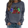 thumbnail image 2 of EchfiProm Merry Christmas Sweatshirts for Women Pullover Sweatshirt Oversized Holiday Ugly Xmas Snowflakes Long Sleeve Womens Shirts, 2 of 3