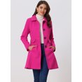 thumbnail image 2 of Abrigo de invierno Allegra K cuello de solapa Rosa Caliente S, 2 of 6