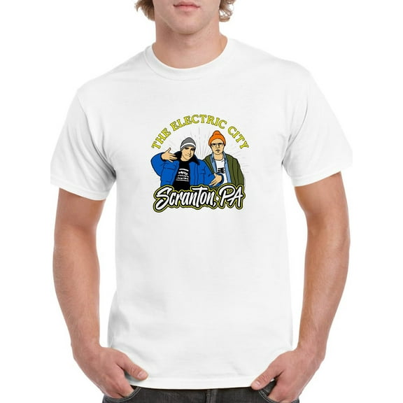 The Office Mens Graphic Tee White - Lazy Scranton Electricity 100% Cotton Classic Fit