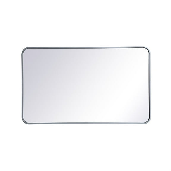 Soft corner metal rectangular mirror 24x40 inch in Silver