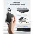 thumbnail image 4 of Baseus Picogo 5000mAh Ultra-Slim MagSafe Power Bank, Card-Size Wireless Charger with USB-C Braided Cable, Fast Charging Battery Pack for iPhone,Black, 4 of 10